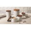 imageLe Creuset Signature Salt Cellar and Storage Canister with Wood Lid 16 oz WhiteOyster