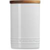 imageLe Creuset Signature Salt Cellar and Storage Canister with Wood Lid 16 oz WhiteWhite