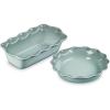 imageLe Creuset Stoneware Set of 2 9quot Heritage Fluted Pie and 9quot Fluted Loaf Dish Chiffon PinkSea Salt