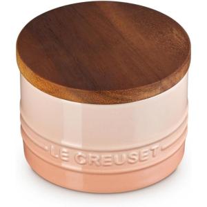 imageLe Creuset Signature Salt Cellar and Storage Canister with Wood Lid 16 oz WhitePeche