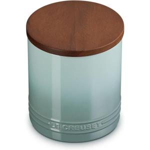 imageLe Creuset Signature Salt Cellar and Storage Canister with Wood Lid 16 oz WhiteSea Salt