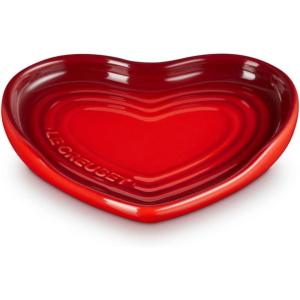 imageLe Creuset Stoneware Heart Shaped Spoon Rest 5quot WhiteCerise