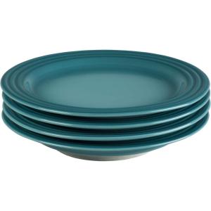 imageLe Creuset Stoneware Set of 4 Salad Plates 85quot each WhiteCaribbean