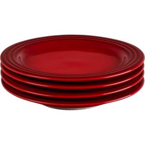 imageLe Creuset Stoneware Set of 4 Salad Plates 85quot each WhiteCerise