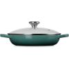 imageLe Creuset Enameled Cast Iron Signature Round Braiser with Glass Lid 225 qt OysterArtichaut