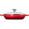 imageLe Creuset Enameled Cast Iron Signature Round Braiser with Glass Lid 225 qt OysterCerise