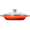 imageLe Creuset Enameled Cast Iron Signature Round Braiser with Glass Lid 225 qt OysterFlame