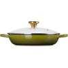 imageLe Creuset Enameled Cast Iron Signature Round Braiser with Glass Lid 225 qt OysterOlive