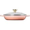 imageLe Creuset Enameled Cast Iron Signature Round Braiser with Glass Lid 225 qt OysterPeche