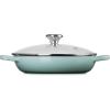 imageLe Creuset Enameled Cast Iron Signature Round Braiser with Glass Lid 225 qt OysterSea Salt