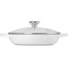 imageLe Creuset Enameled Cast Iron Signature Round Braiser with Glass Lid 225 qt OysterWhite