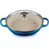 imageLe Creuset Enameled Cast Iron Signature Round Braiser with Glass Lid 225 qt OysterMarseille
