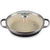 imageLe Creuset Enameled Cast Iron Signature Round Braiser with Glass Lid 225 qt OysterOyster