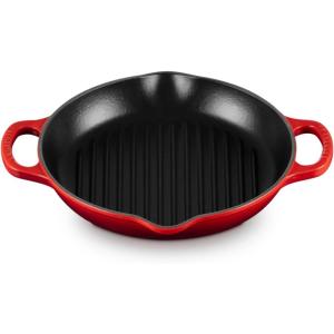 imageLe Creuset Enameled Cast Iron Signature Deep Round Grill 975quot MarseilleCerise