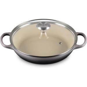 imageLe Creuset Enameled Cast Iron Signature Round Braiser with Glass Lid 225 qt OysterOyster