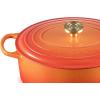 imageLe Creuset Enameled Cast Iron Signature Oval Dutch Oven 155 qt Flamme Doree with Crucible Knob155 qt