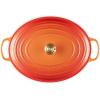 imageLe Creuset Enameled Cast Iron Signature Oval Dutch Oven 155 qt Flamme Doree with Crucible Knob155 qt