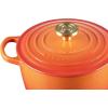 imageLe Creuset Enameled Cast Iron Signature Oval Dutch Oven 155 qt Flamme Doree with Crucible Knob23 Quarts