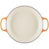 imageLe Creuset Enameled Cast Iron Signature Oval Dutch Oven 155 qt Flamme Doree with Crucible Knob35 Quarts
