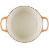 imageLe Creuset Enameled Cast Iron Signature Oval Dutch Oven 155 qt Flamme Doree with Crucible Knob45 Quarts