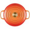 imageLe Creuset Enameled Cast Iron Signature Oval Dutch Oven 155 qt Flamme Doree with Crucible Knob45 Quarts