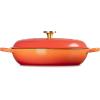 imageLe Creuset Enameled Cast Iron Signature Oval Dutch Oven 155 qt Flamme Doree with Crucible Knob5 qt