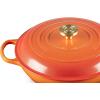 imageLe Creuset Enameled Cast Iron Signature Oval Dutch Oven 155 qt Flamme Doree with Crucible Knob5 qt