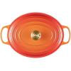 imageLe Creuset Enameled Cast Iron Signature Oval Dutch Oven 155 qt Flamme Doree with Crucible Knob675 qt