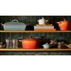 imageLe Creuset Enameled Cast Iron Signature Oval Dutch Oven 155 qt Flamme Doree with Crucible Knob73 Quarts