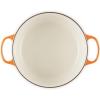 imageLe Creuset Enameled Cast Iron Signature Oval Dutch Oven 155 qt Flamme Doree with Crucible Knob73 Quarts