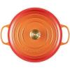 imageLe Creuset Enameled Cast Iron Signature Oval Dutch Oven 155 qt Flamme Doree with Crucible Knob73 Quarts
