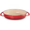 imageLe Creuset Enameled Cast Iron Traditional Round Tarte Tatin Dish 2 qt Sea SaltCerise