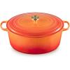 imageLe Creuset Enameled Cast Iron Signature Oval Dutch Oven 155 qt Flamme Doree with Crucible Knob155 qt