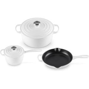 imageLe Creuset Enameled Cast Iron Signature Cookware Set 5 pc PecheWhite