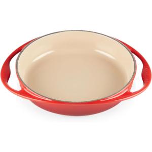 imageLe Creuset Enameled Cast Iron Traditional Round Tarte Tatin Dish 2 qt Sea SaltCerise