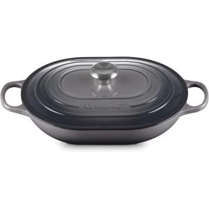 imageLe Creuset Enameled Cast Iron Signature Oval Casserole 375 qt PecheOyster