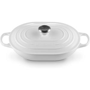 imageLe Creuset Enameled Cast Iron Signature Oval Casserole 375 qt PecheWhite