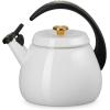 imageLe Creuset Enamel on Steel Cloche Kettle 22 qt White with Gold AccentsWhite