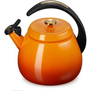 imageLe Creuset Enamel on Steel Cloche Kettle 22 qt White with Gold AccentsPersimmon