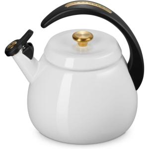 imageLe Creuset Enamel on Steel Cloche Kettle 22 qt White with Gold AccentsWhite