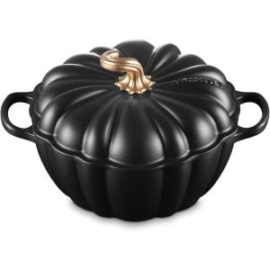 imageLe Creuset Enameled Cast Iron Signature Pumpkin Cocotte 4 qt Licorice