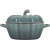 imageLe Creuset Stoneware Figural Pumpkin Petite Cocotte 12 oz LicoriceSea Salt
