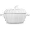 imageLe Creuset Stoneware Figural Pumpkin Petite Cocotte 12 oz LicoriceWhite
