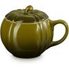 imageLe Creuset Stoneware Pumpkin Mug with Lid 14 oz LicoriceOlive