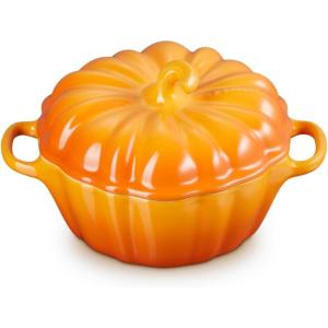 imageLe Creuset Stoneware Figural Pumpkin Petite Cocotte 12 oz LicoricePersimmon