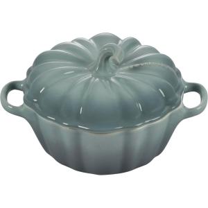 imageLe Creuset Stoneware Figural Pumpkin Petite Cocotte 12 oz LicoriceSea Salt