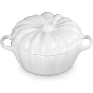 imageLe Creuset Stoneware Figural Pumpkin Petite Cocotte 12 oz LicoriceWhite