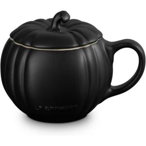 imageLe Creuset Stoneware Pumpkin Mug with Lid 14 oz LicoriceLicorice