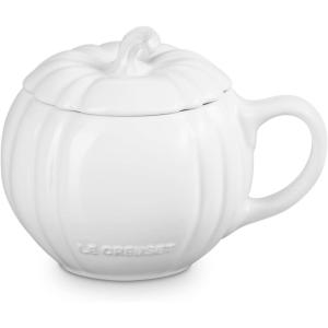 imageLe Creuset Stoneware Pumpkin Mug with Lid 14 oz LicoriceWhite