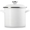 imageLe Creuset Enamel on Steel Traditional Stockpot 12 qt Sea Salt with Stainless Steel KnobWhite